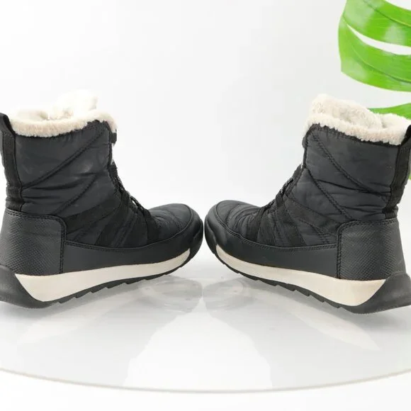 Sorel Women's Whitney II Boot Size 6 Waterproof Short Lace Up Black Nylon Winter - Picture 9 of 12